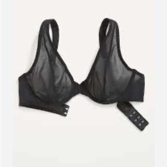 Old Navy Other - Old Navy Black Mesh Unlined Underwire Plunge Bra 2LM14.5